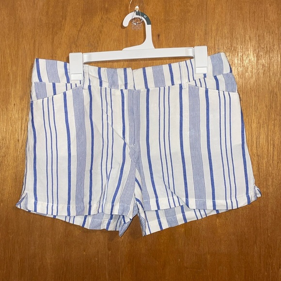 •ANN TAYLOR LOFT•THE RIVERA SHORT  WHITE & BLUE STRIPE LINEN/VISCOSE  SHORTS 6 - Picture 3 of 9